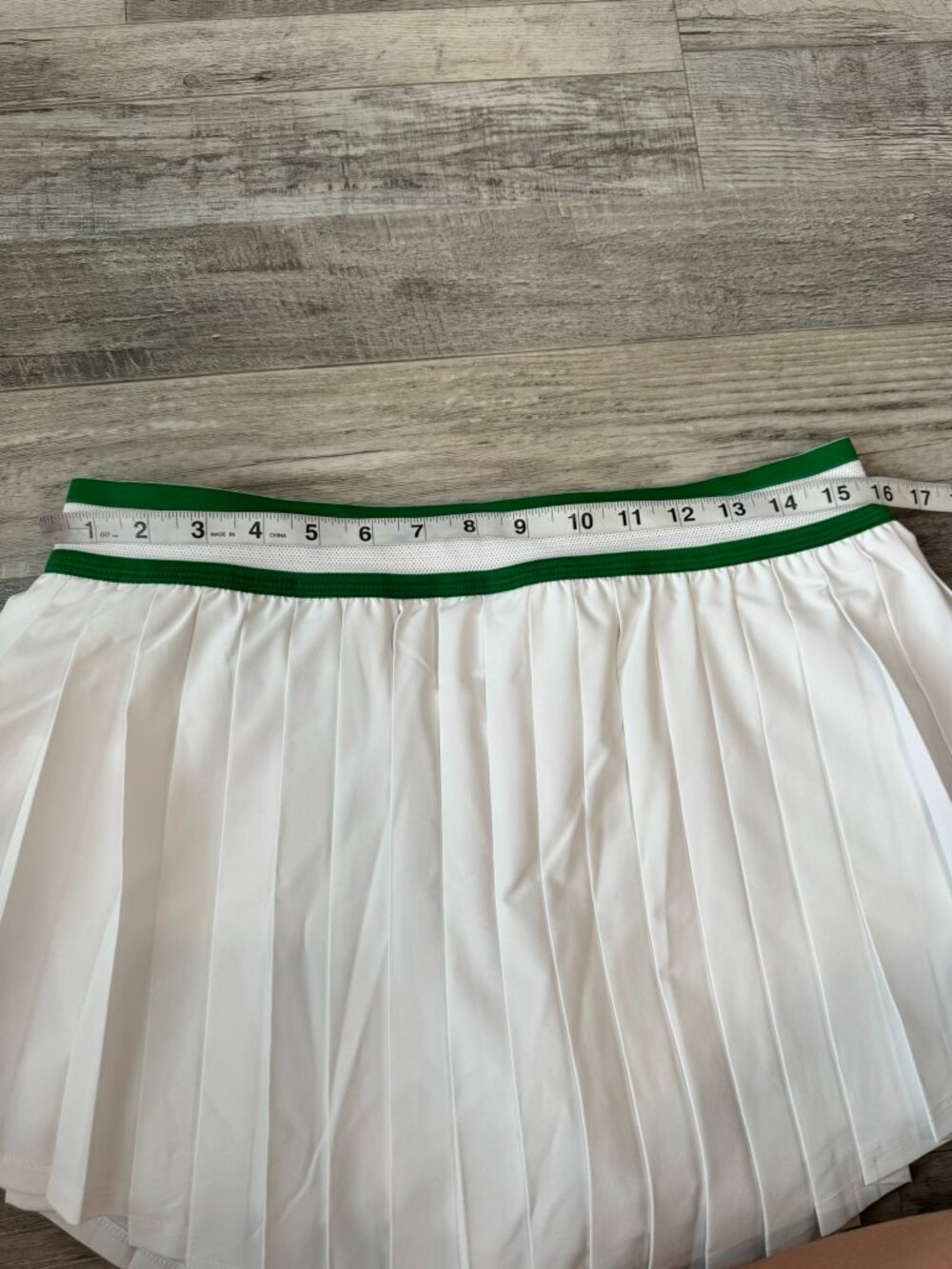 Avia NWT white pleated tennis skort green trim athletic size large B14 - Picture 8 of 10